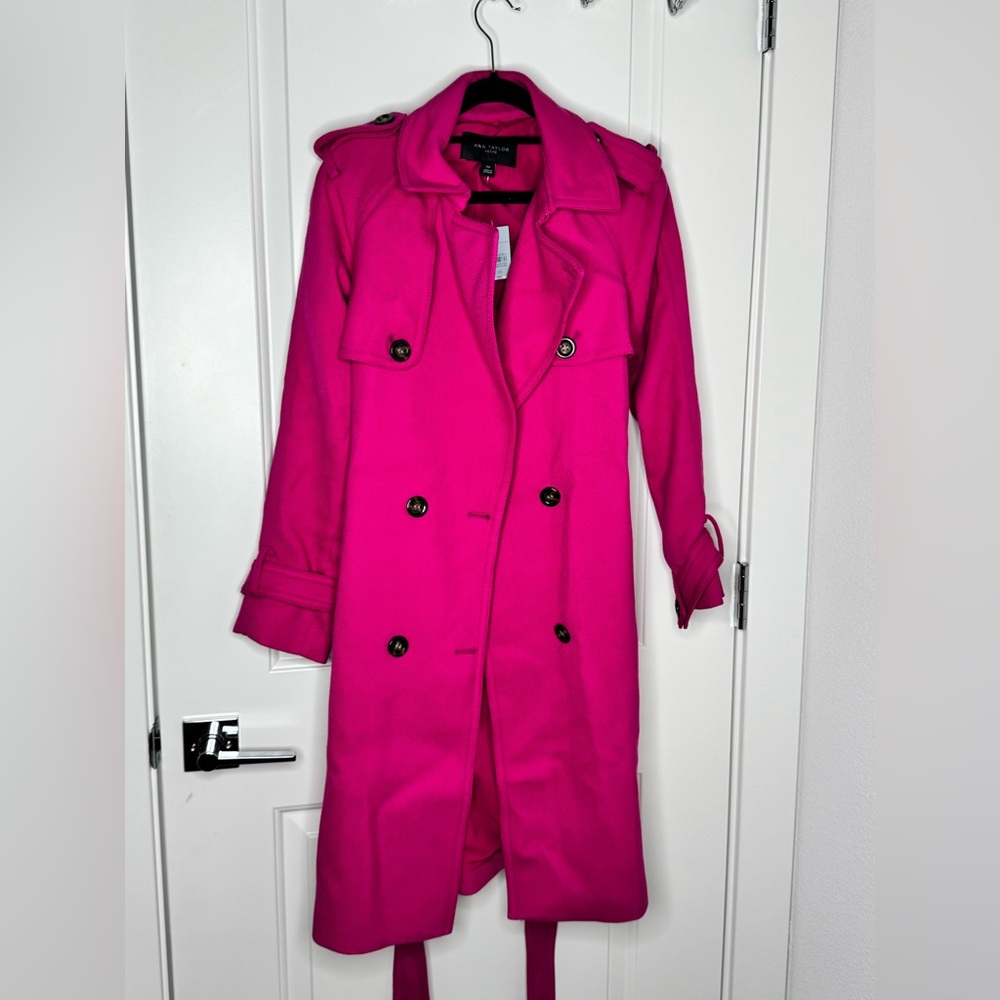 Hot pink trench coat